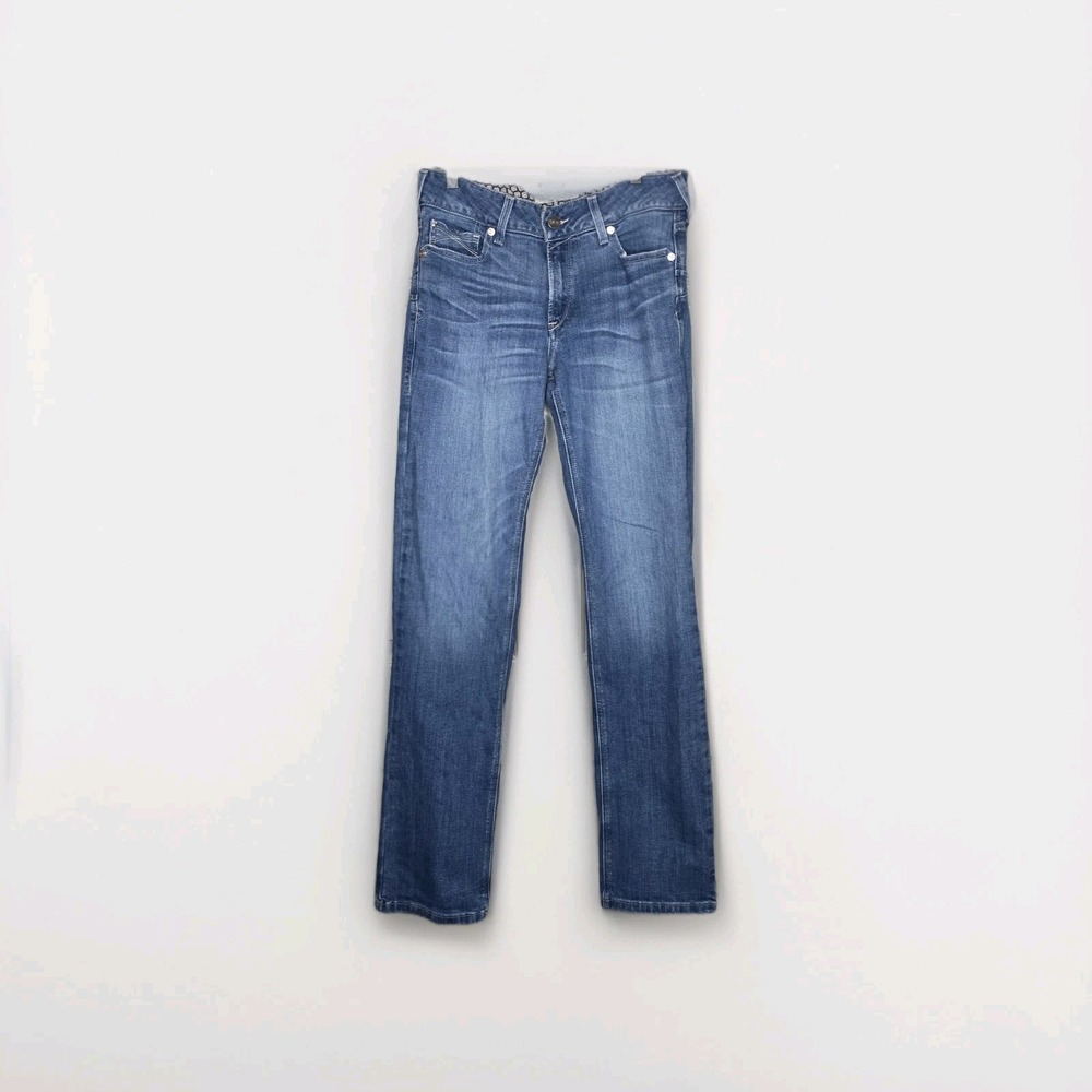 Ariat Women's R.E.A.L Medium Wash Perfect Rise Clover Straight Jeans 30L Western